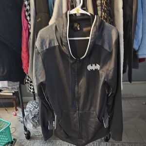 Gray Batman Hoodie with Logo Sz L